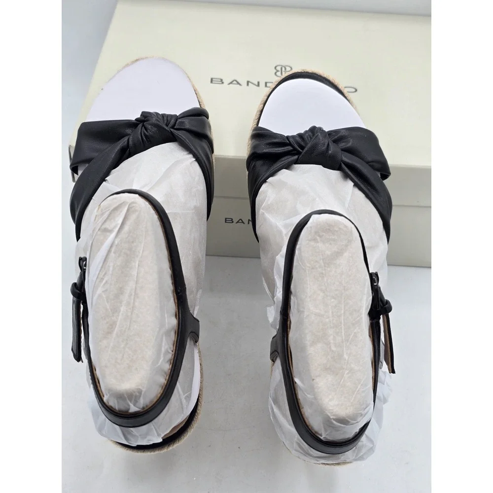 Bandolino Women's‎ Justyne3 Wedge Sandal Black / Woven - Size: 8.5 M